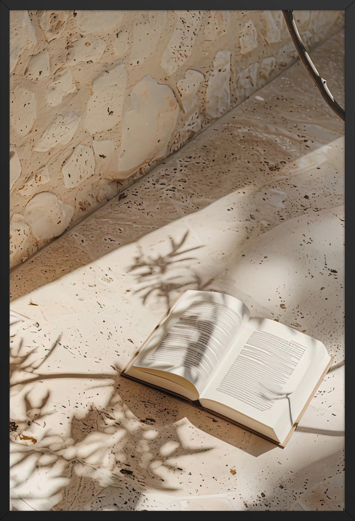 The Shadow of the Book — poster in a black frame, front view