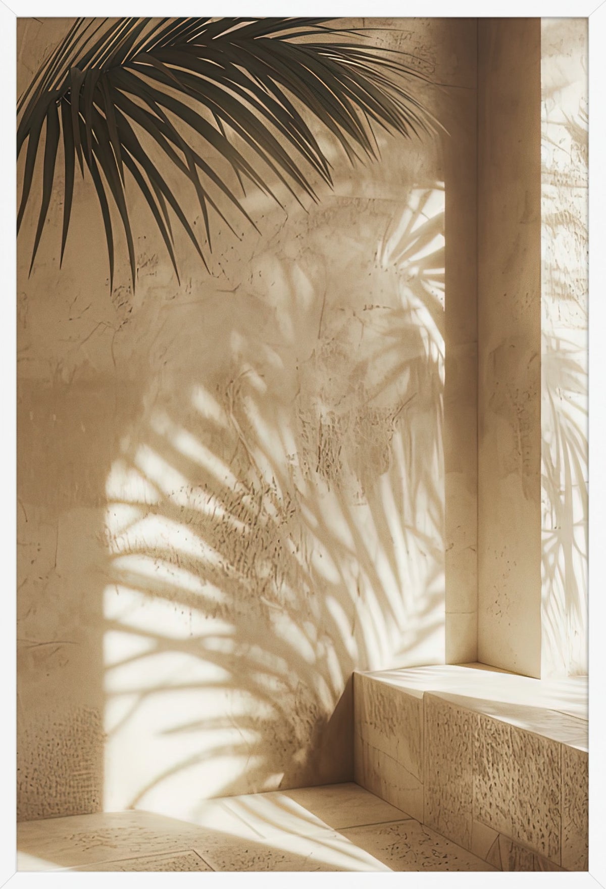 Sand Palm Shadow — poster in a white frame, front view
