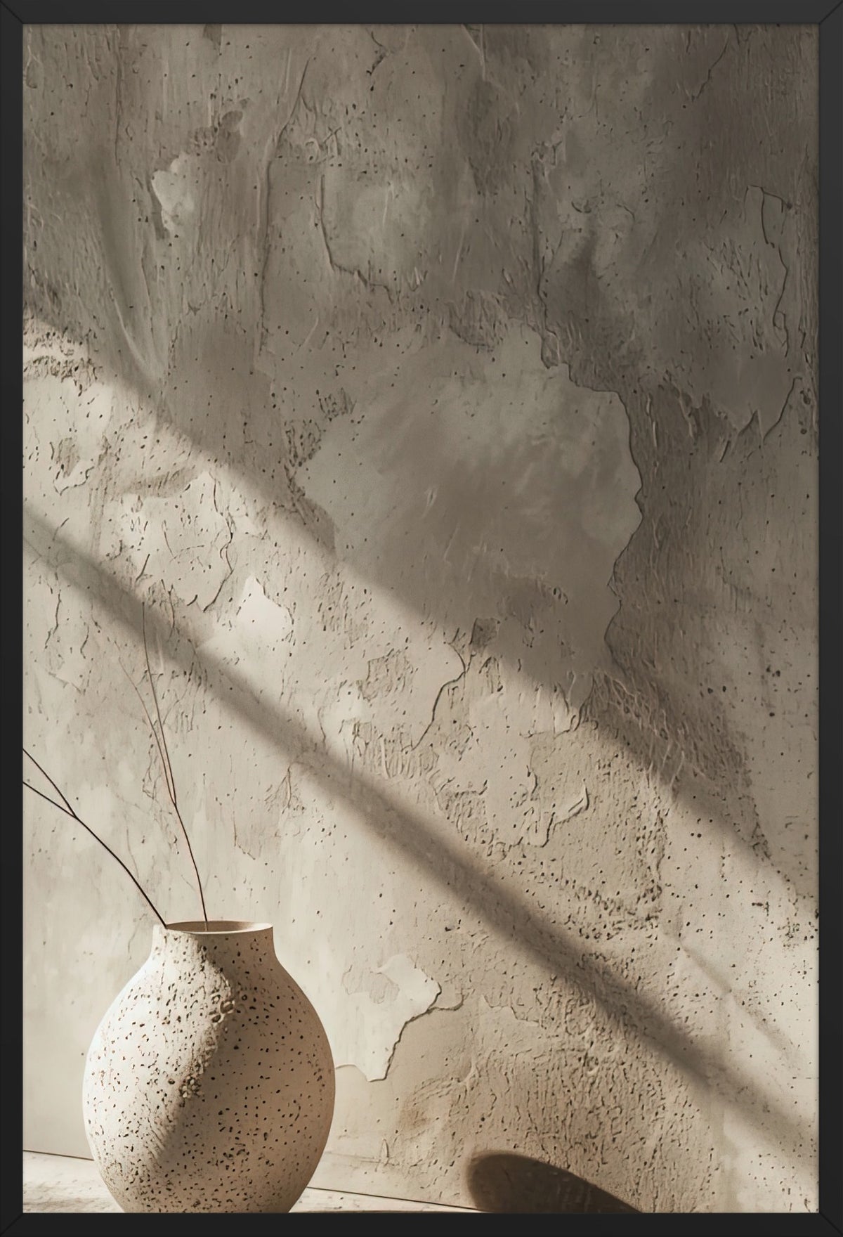 The Shadow of the Vase — poster in a black frame, front view