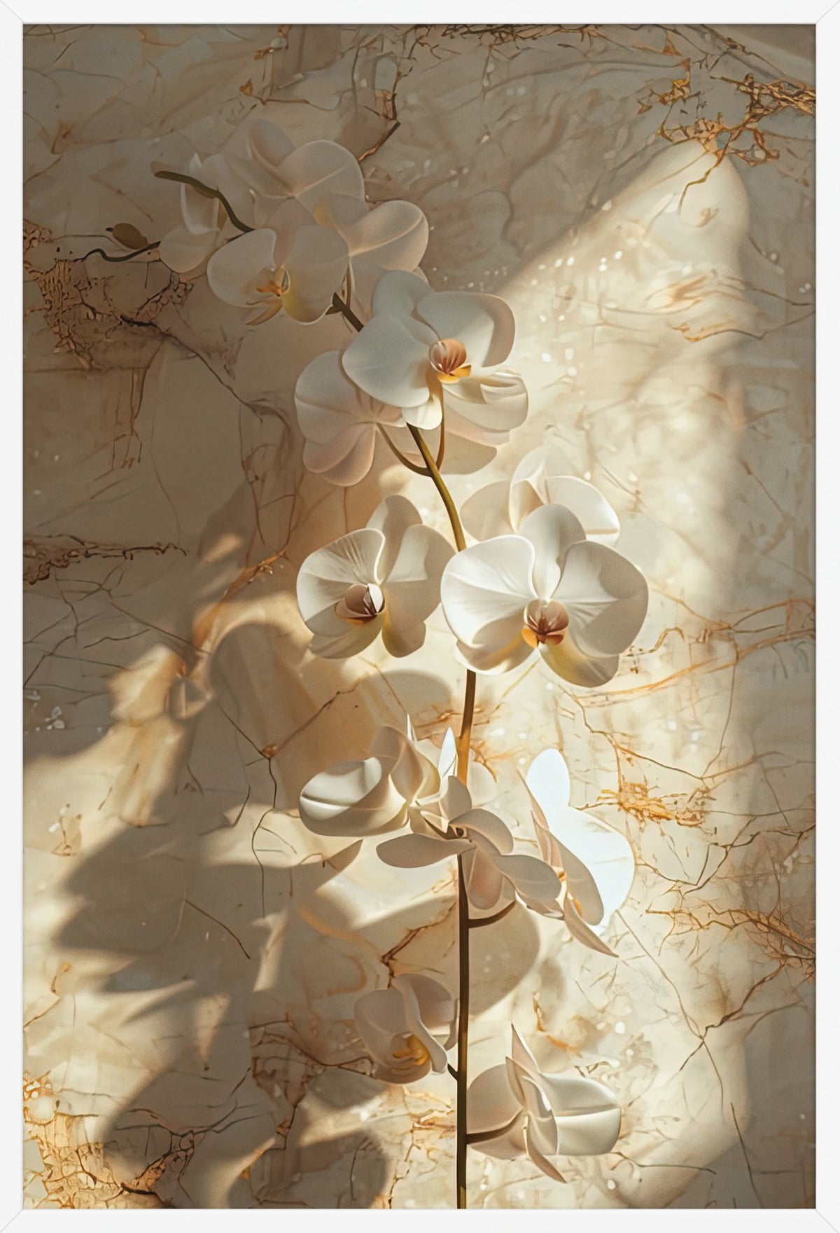 The Golden Orchid — poster in a white frame, front view
