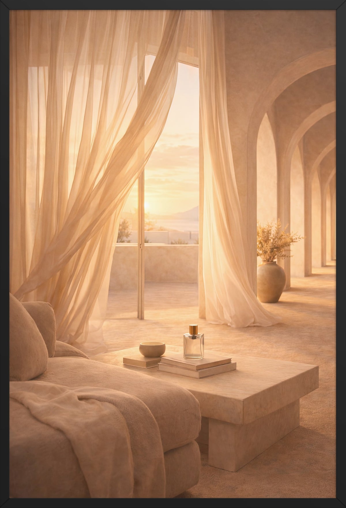 Arc Light — poster in a black frame, front view