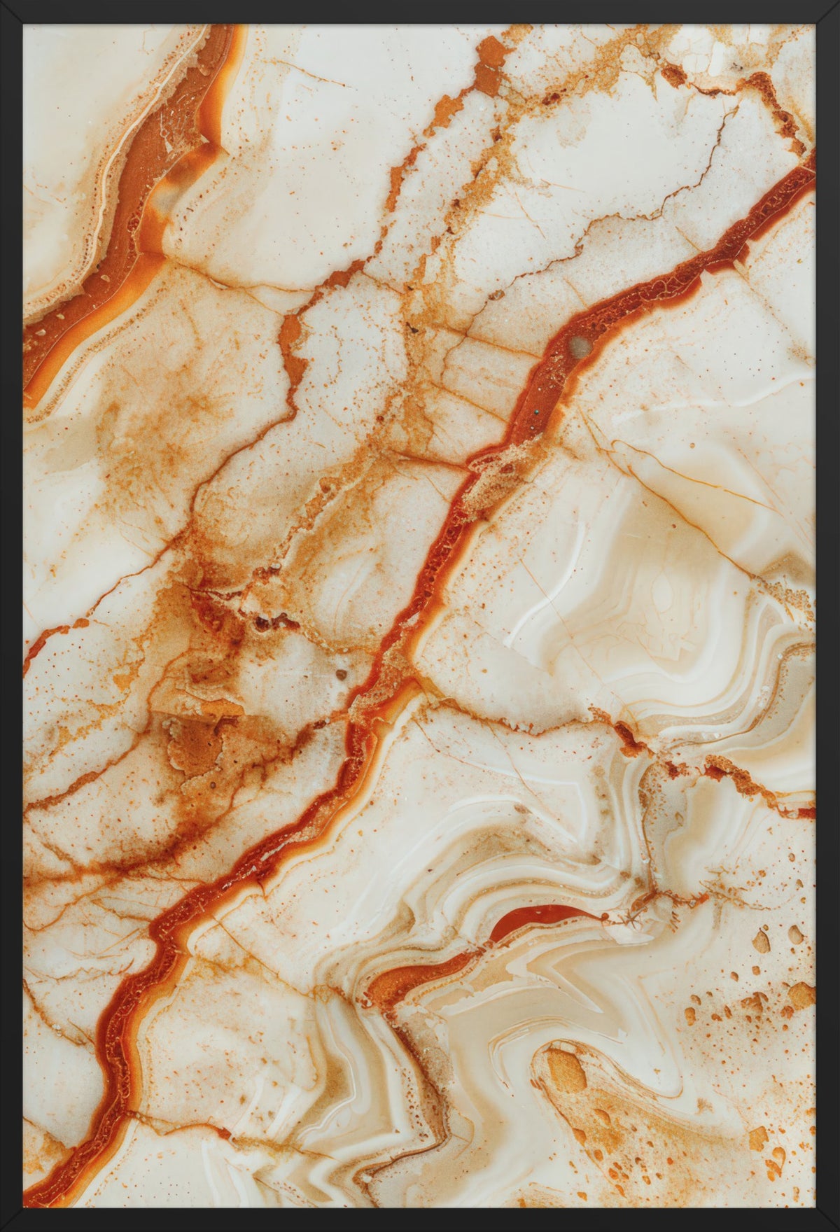 The Fire Marble — poster in a black frame, front view