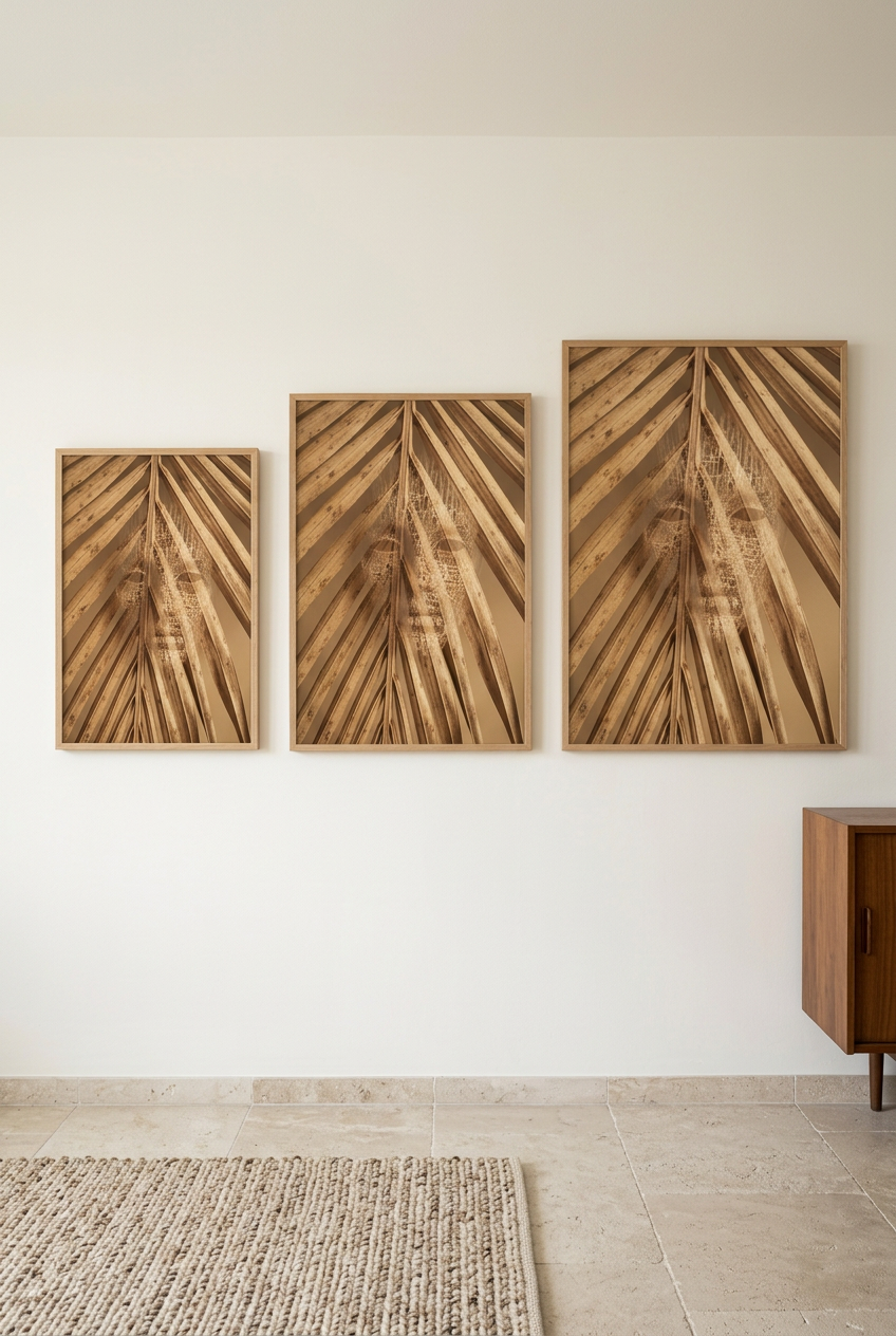 Plant Soul — three sizes of the poster in oak frames