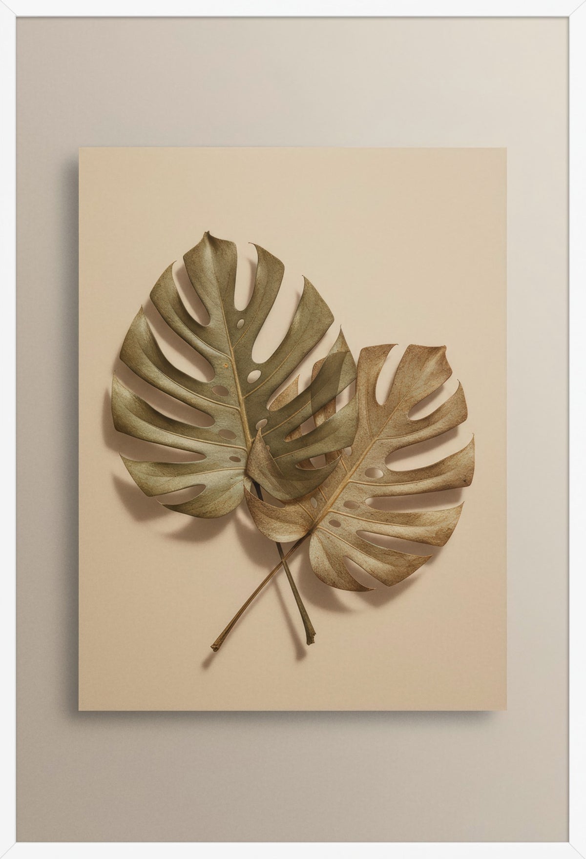 Monstera Gold — poster in a white frame, front view
