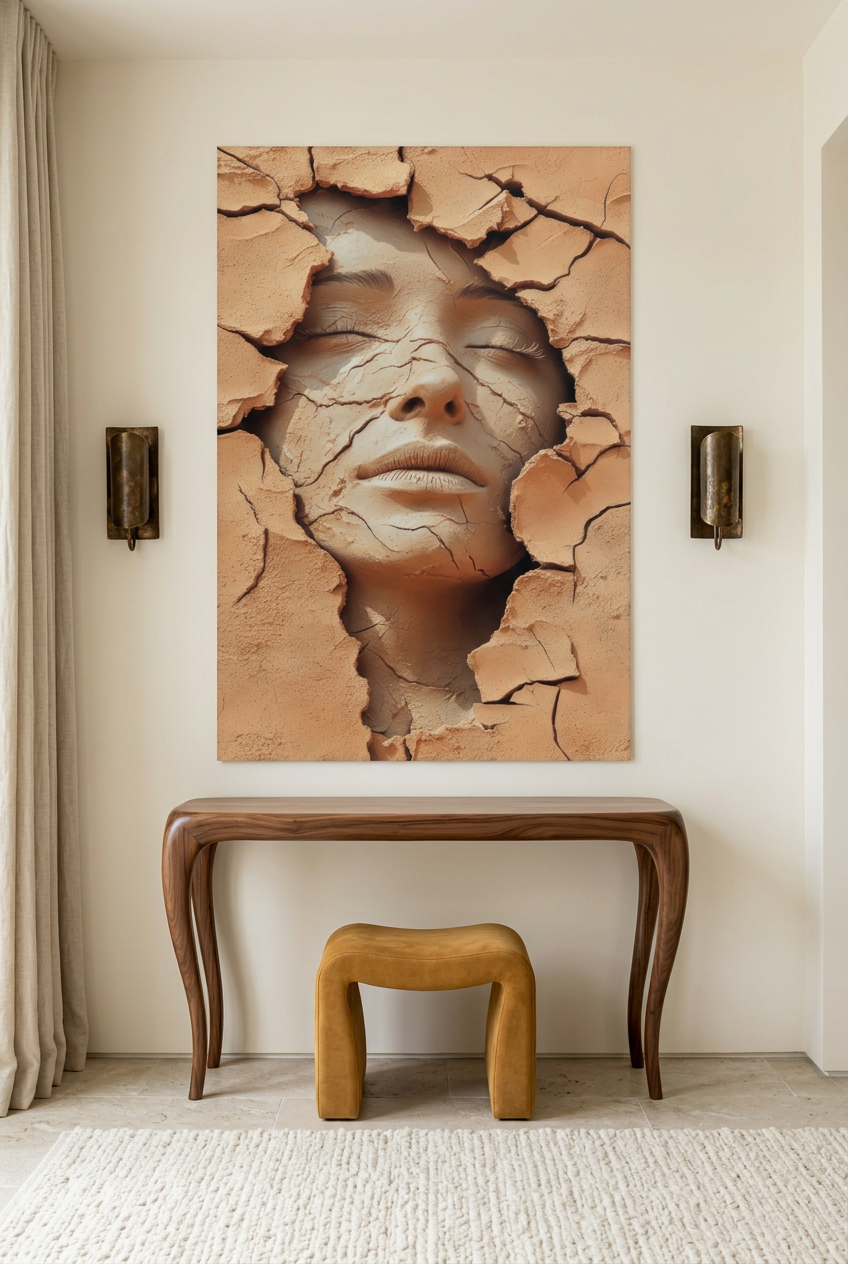 Nascimento de Argila — poster sem moldura numa entrada
