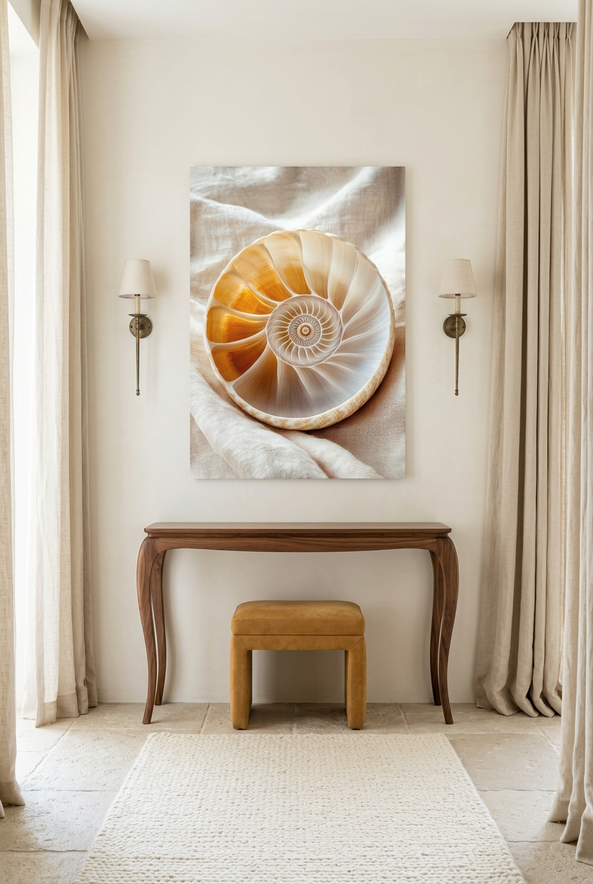 Gyllene Nautilus — affisch utan ram i en hall