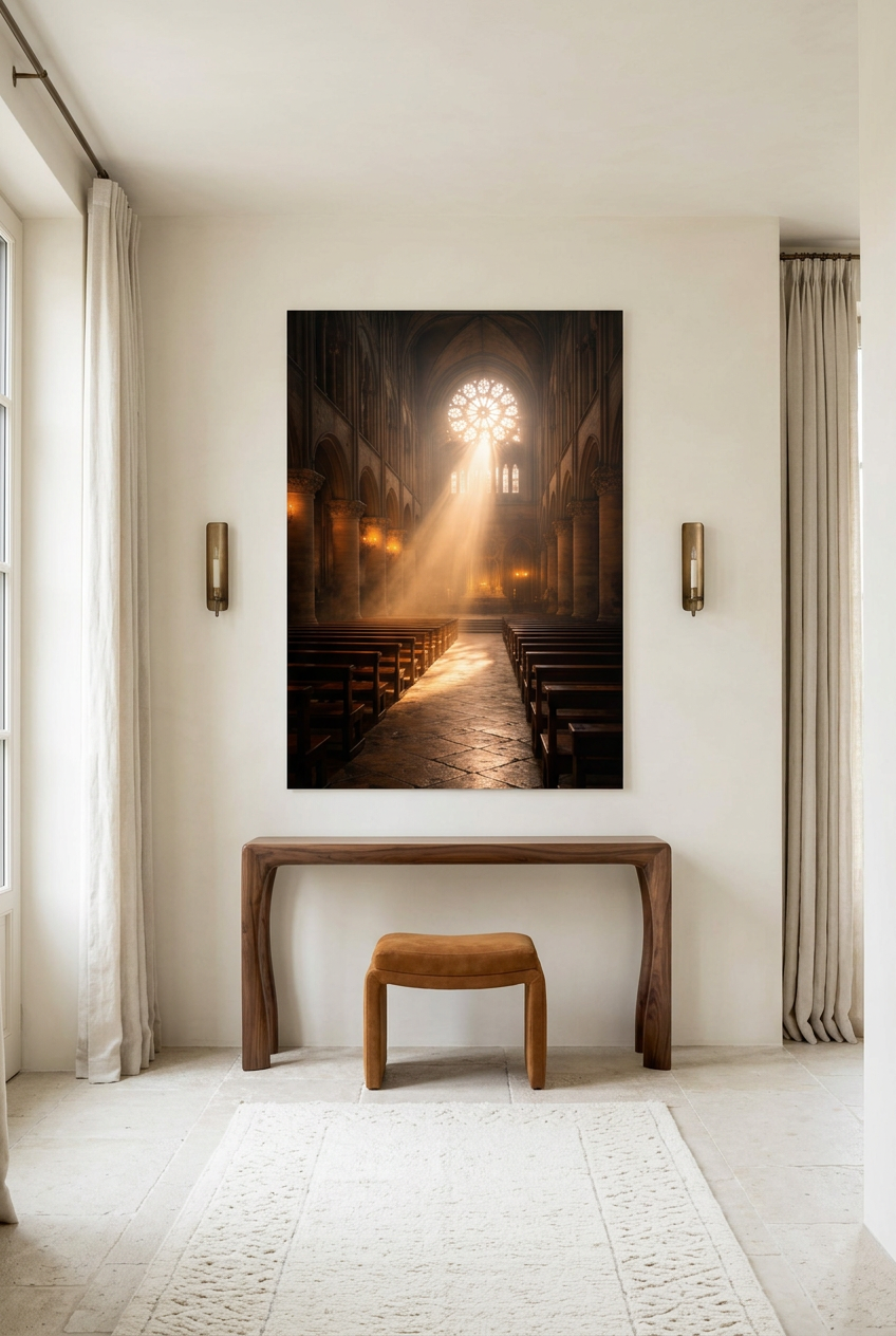 Nave of Light — unframed poster in an entryway