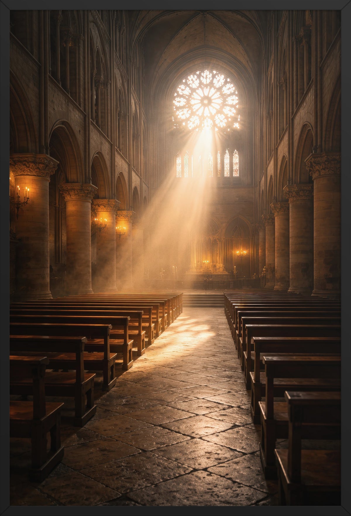 Nave of Light — poster in a black frame, front view