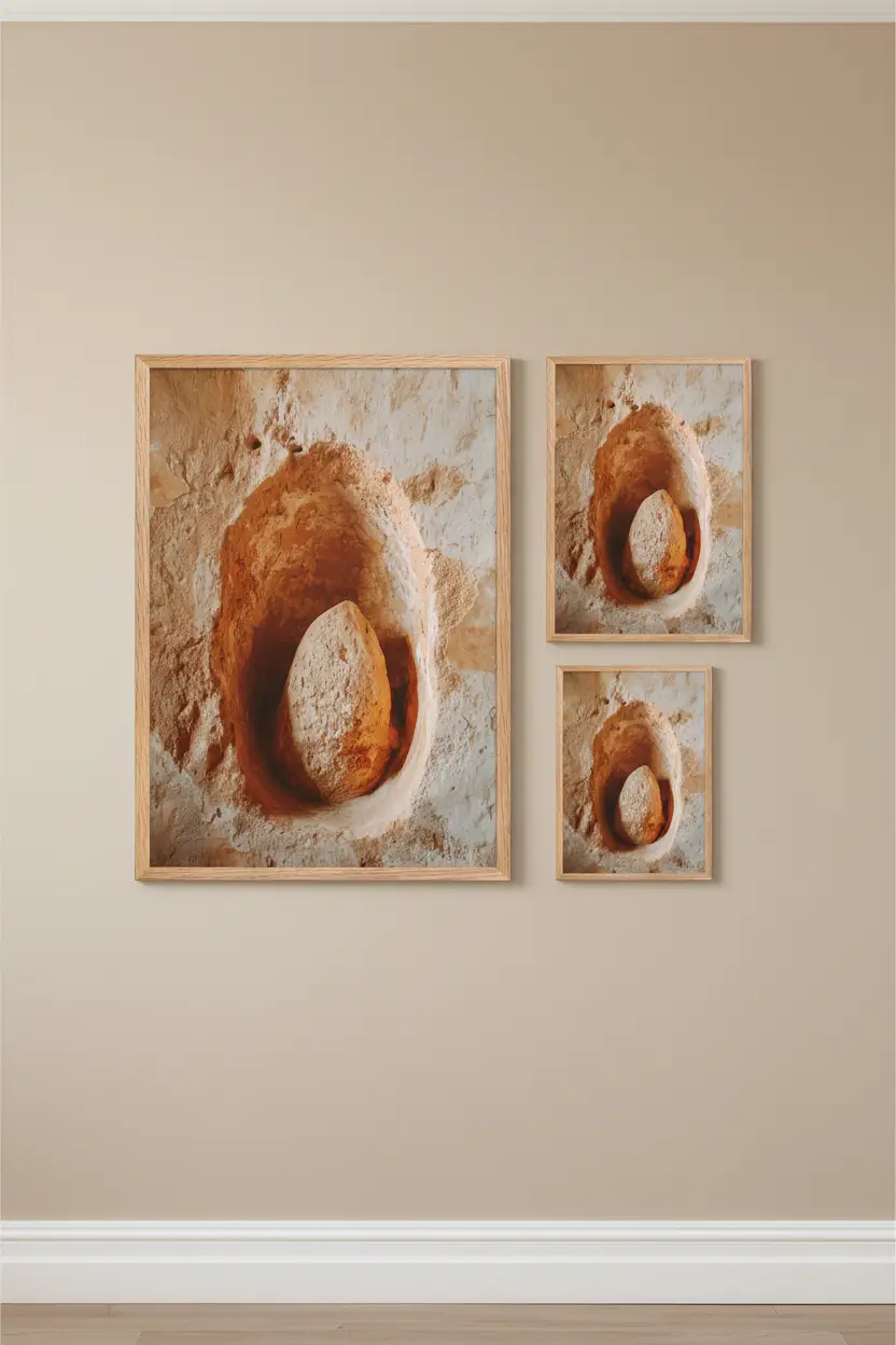 Niche Sacrée — Affiche murale minimaliste ocre texture minérale — affiche murale minimaliste | Cassili-home