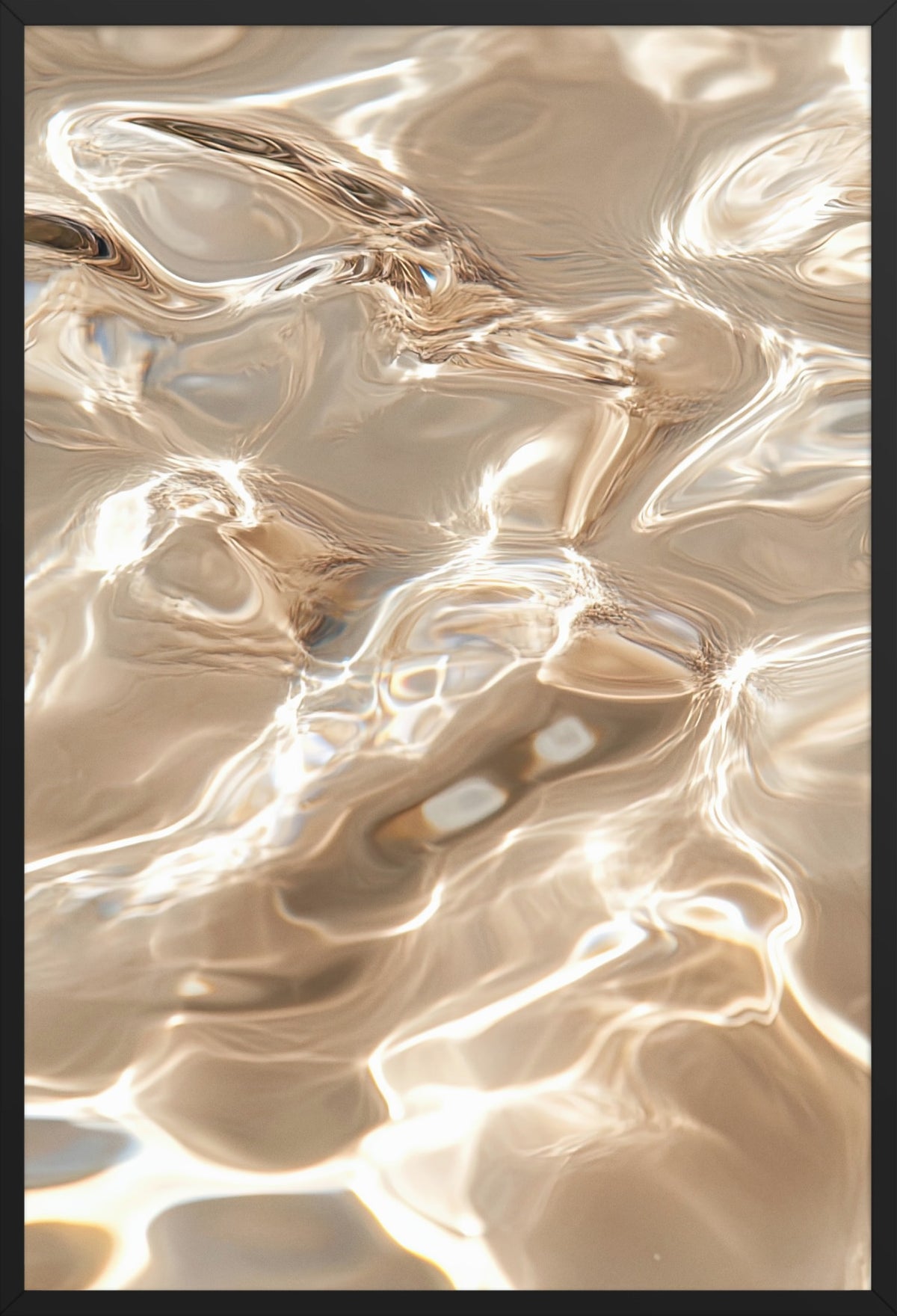 Golden Wave — poster in a black frame, front view