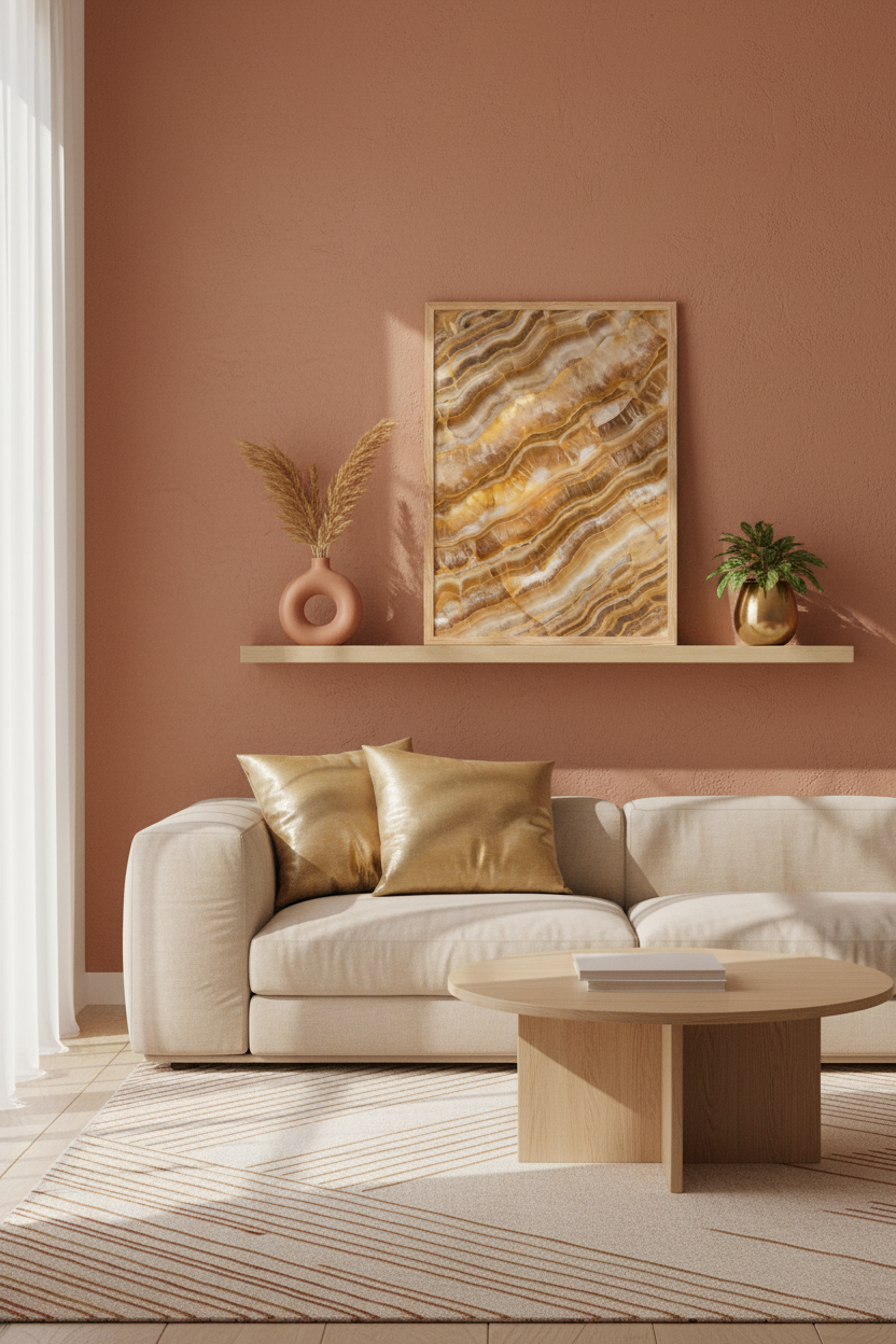 Onyx Doré — Affiche murale minimaliste or texture minérale lumière — affiche murale minimaliste | Cassili-home