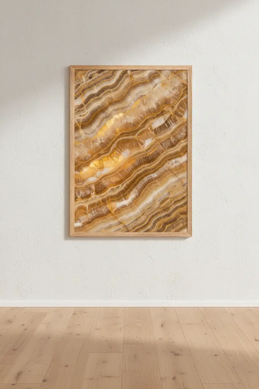 Onyx Doré — Affiche murale minimaliste or texture minérale lumière — affiche murale minimaliste | Cassili-home