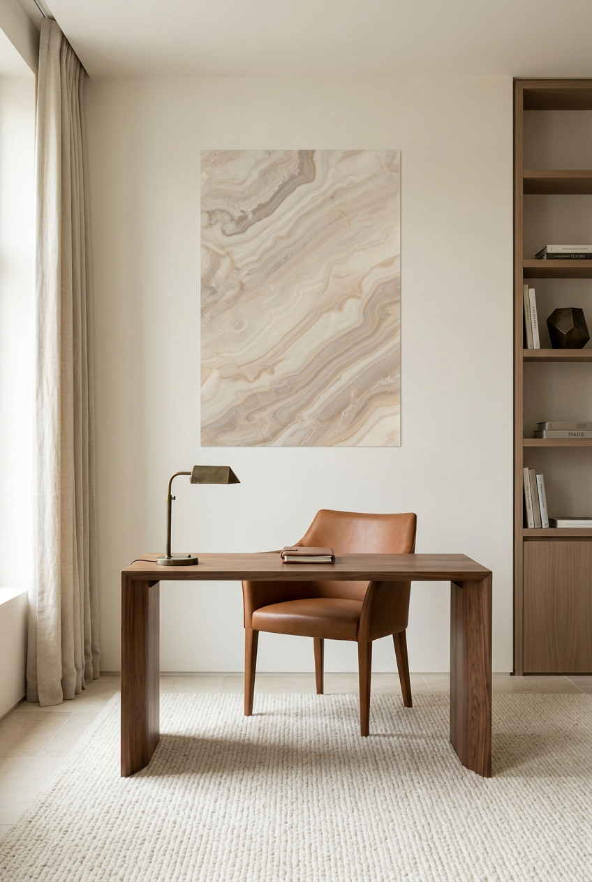 Zwarte Onyx — poster zonder lijst in een werkkamer