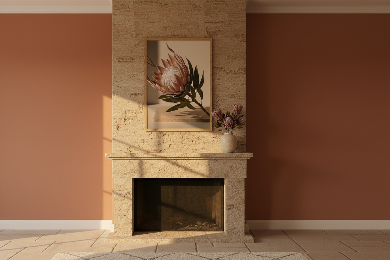 Protéa sur Travertin