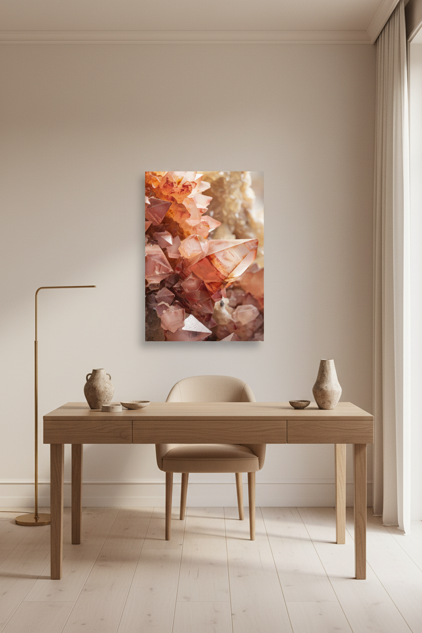 Quartz Rose — Affiche Murale Minimaliste Rose Terracotta Minéraux — affiche murale minimaliste | Cassili-home