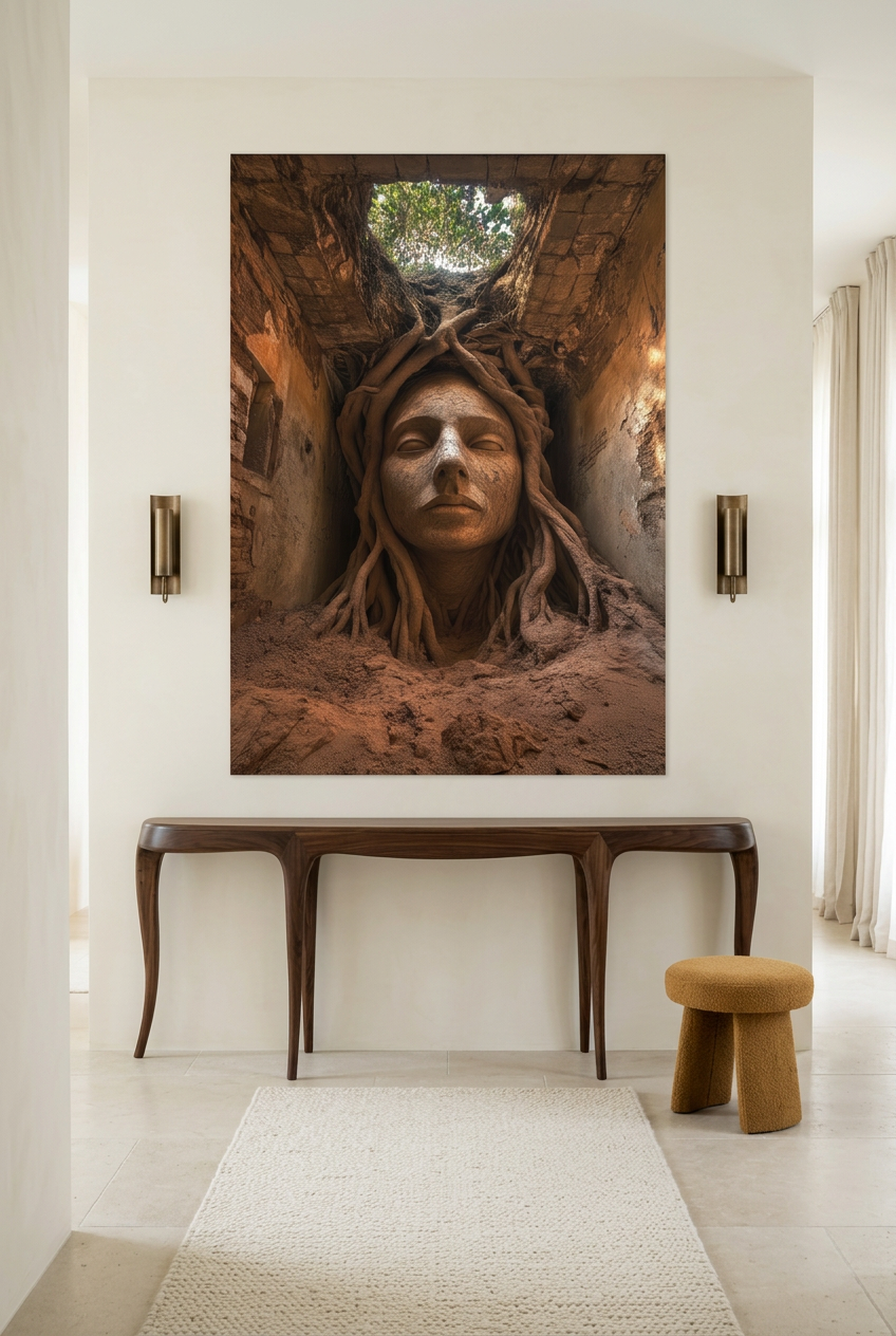 Golden Roots — unframed poster in an entryway