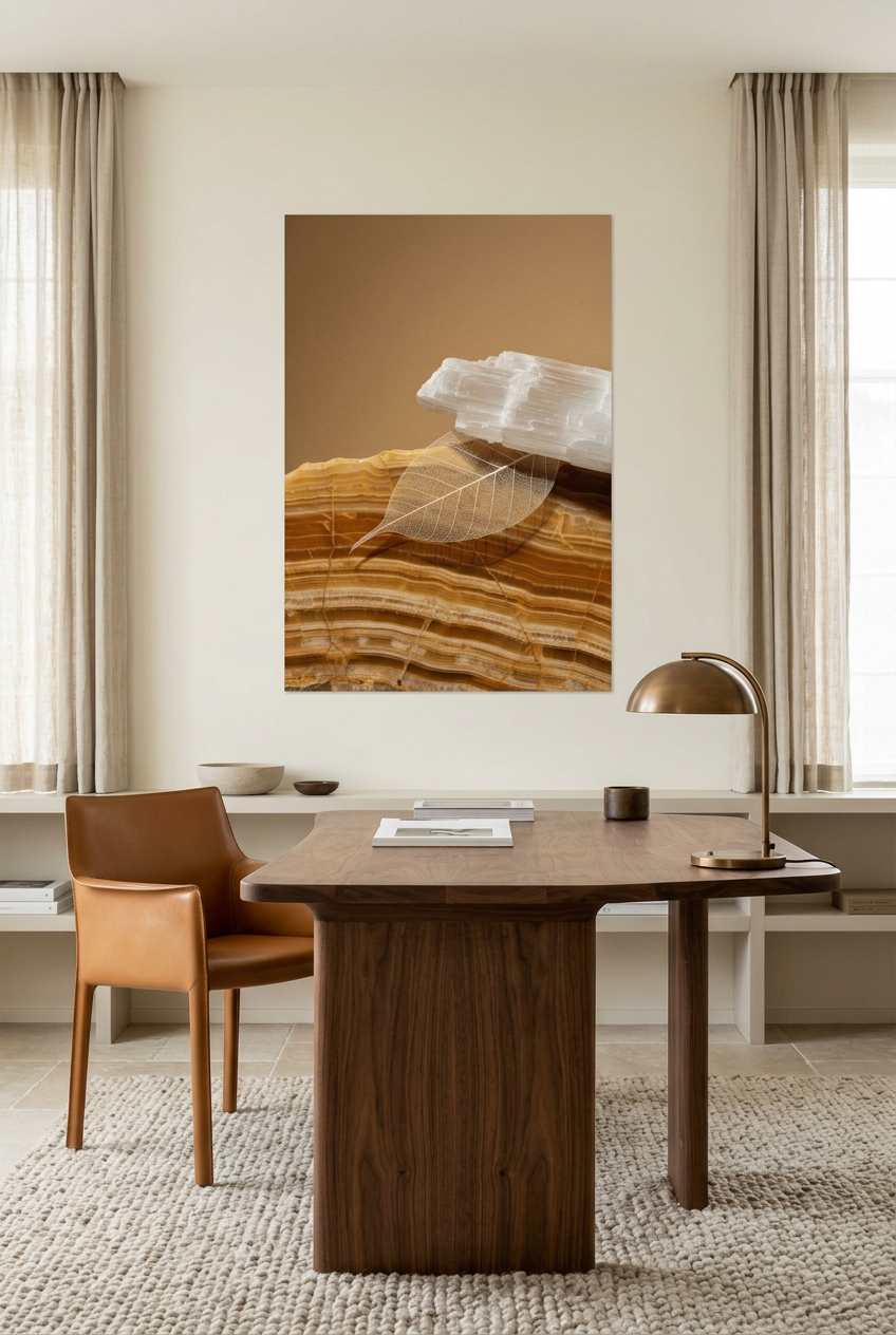 Seleniet & Blad — poster zonder lijst in een werkkamer