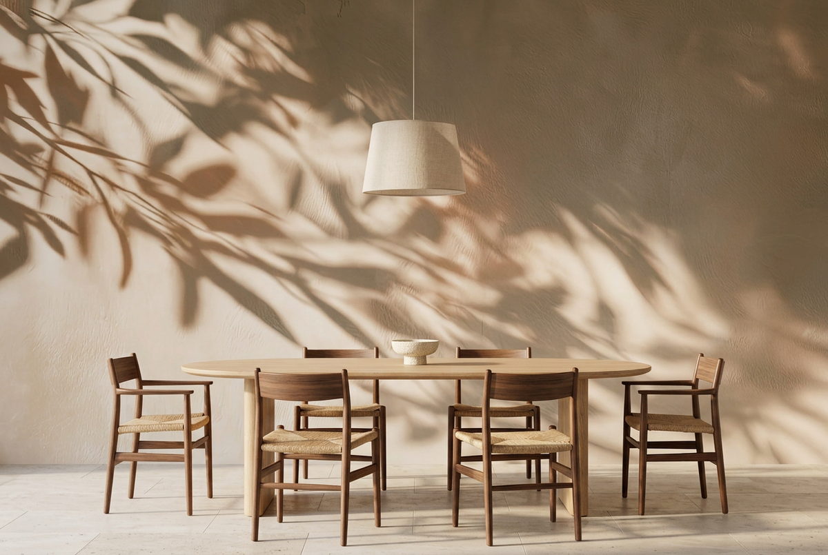 Papier peint panoramique L'Olivier cuivré dans une salle à manger