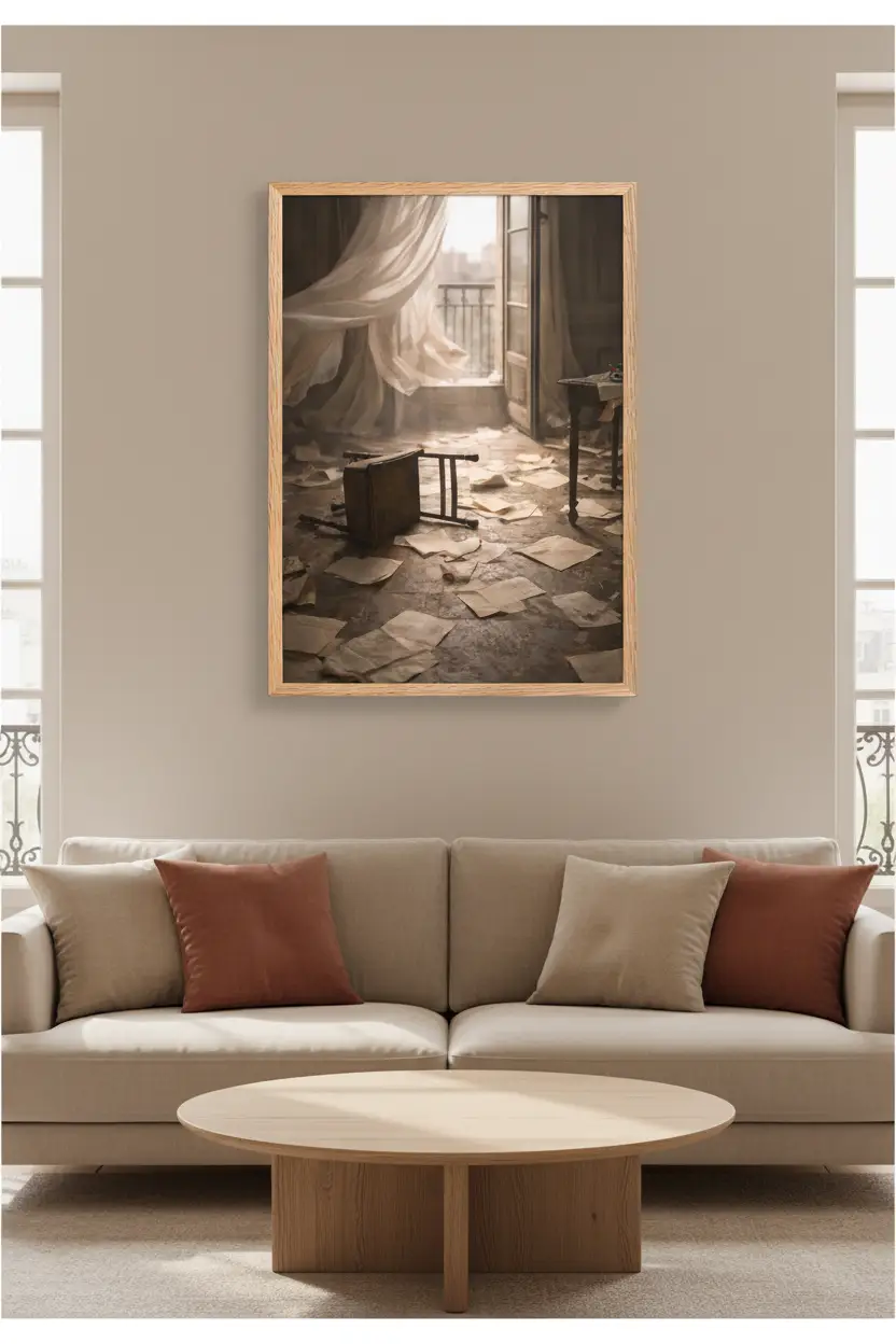 La Chambre Des Lettres — Affiche Murale Minimaliste Beige Lumière — affiche murale minimaliste | Cassili-home