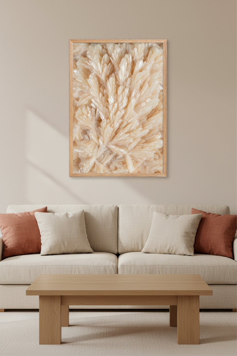 L’Éventail de Cristal — Affiche murale minimaliste crème beige texture minérale — affiche murale minimaliste | Cassili-home