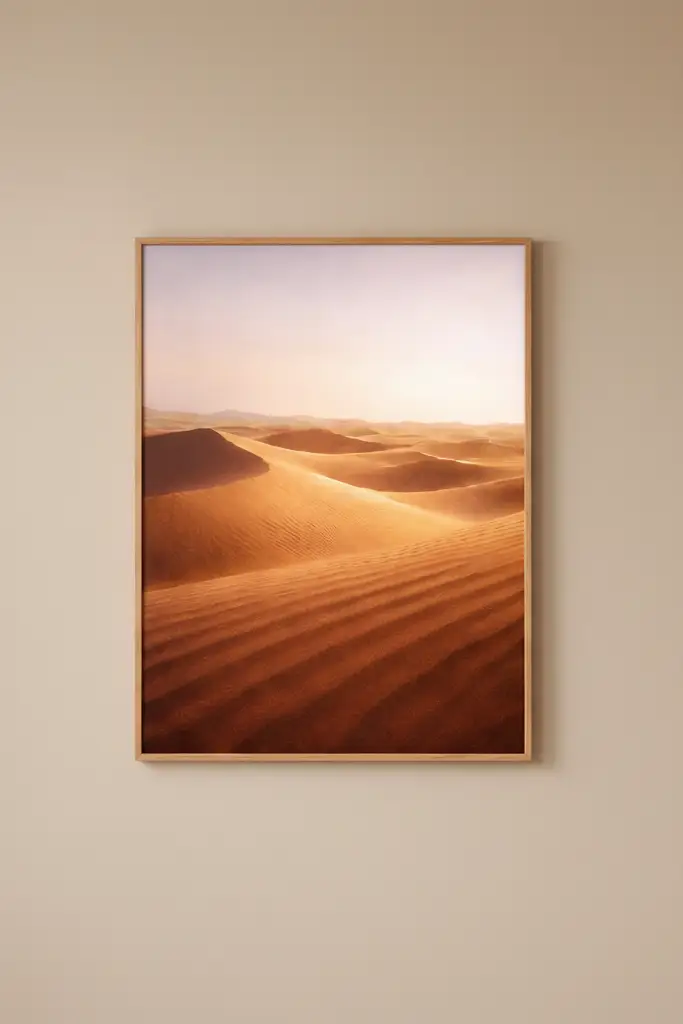 Dunes Dorées — Affiche murale minimaliste or beige inspiration désert — affiche murale minimaliste | Cassili-home