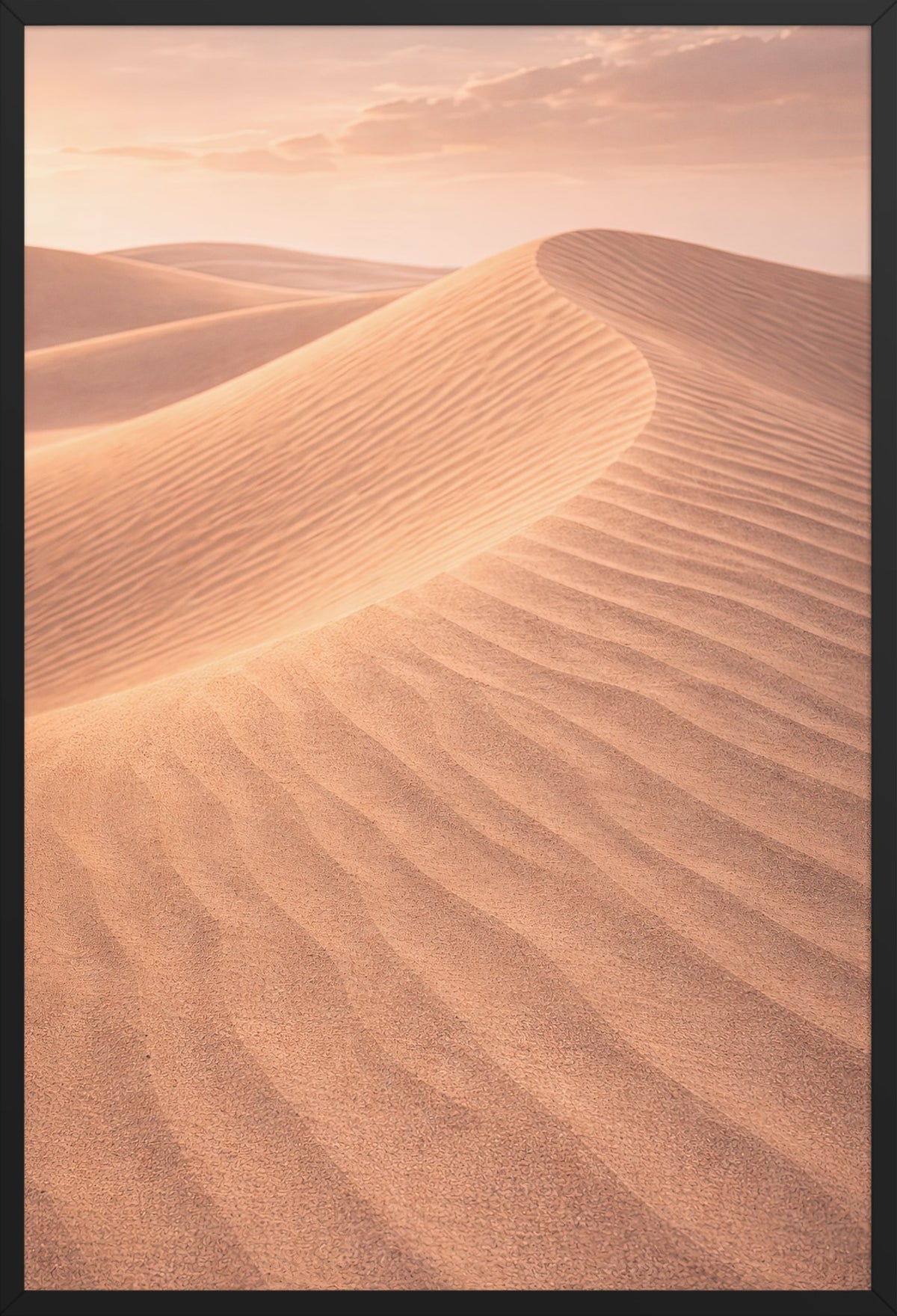 Silence of the Dunes — poster in a black frame, front view