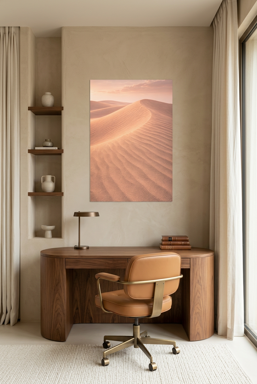 Stilte van de Duinen — poster zonder lijst in een werkkamer