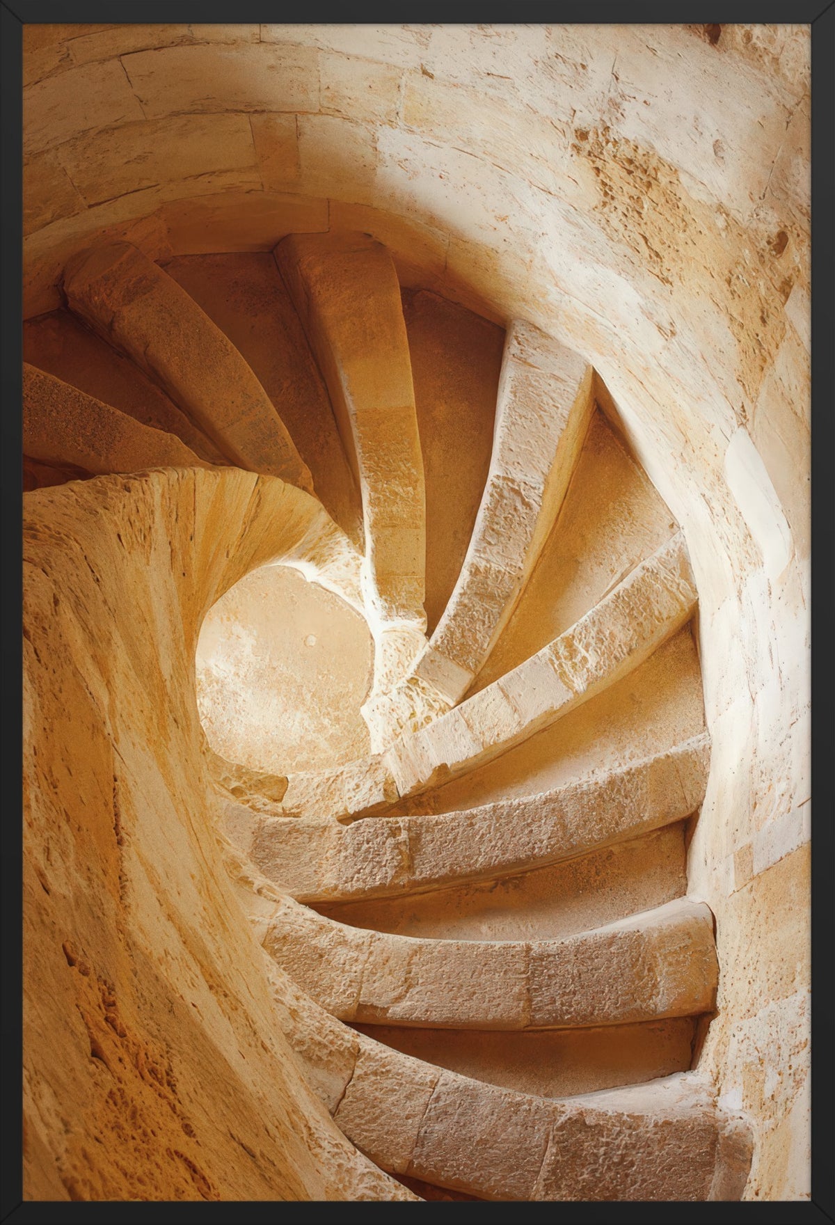 Stone Spiral — poster in a black frame, front view