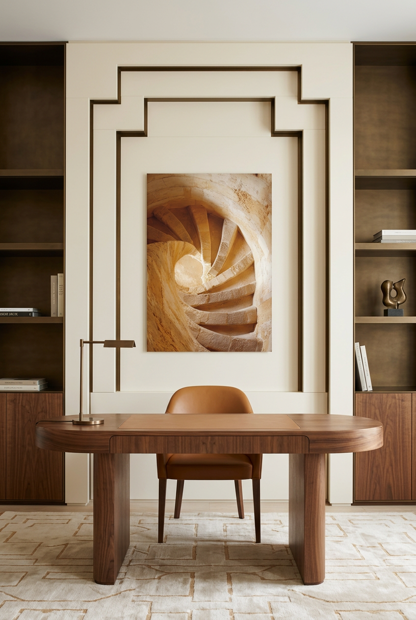Espiral de Pedra — poster sem moldura num escritório
