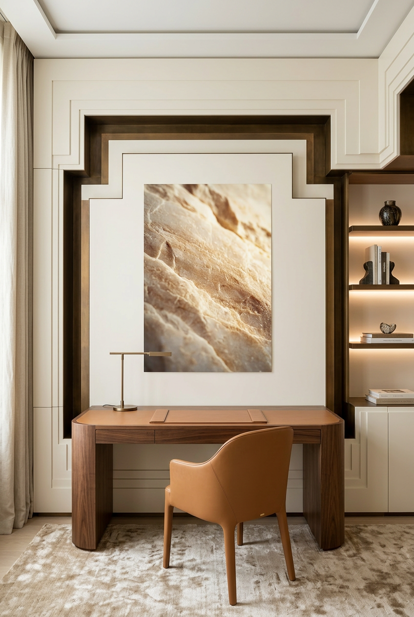 Golden Strata — unframed poster in a home office