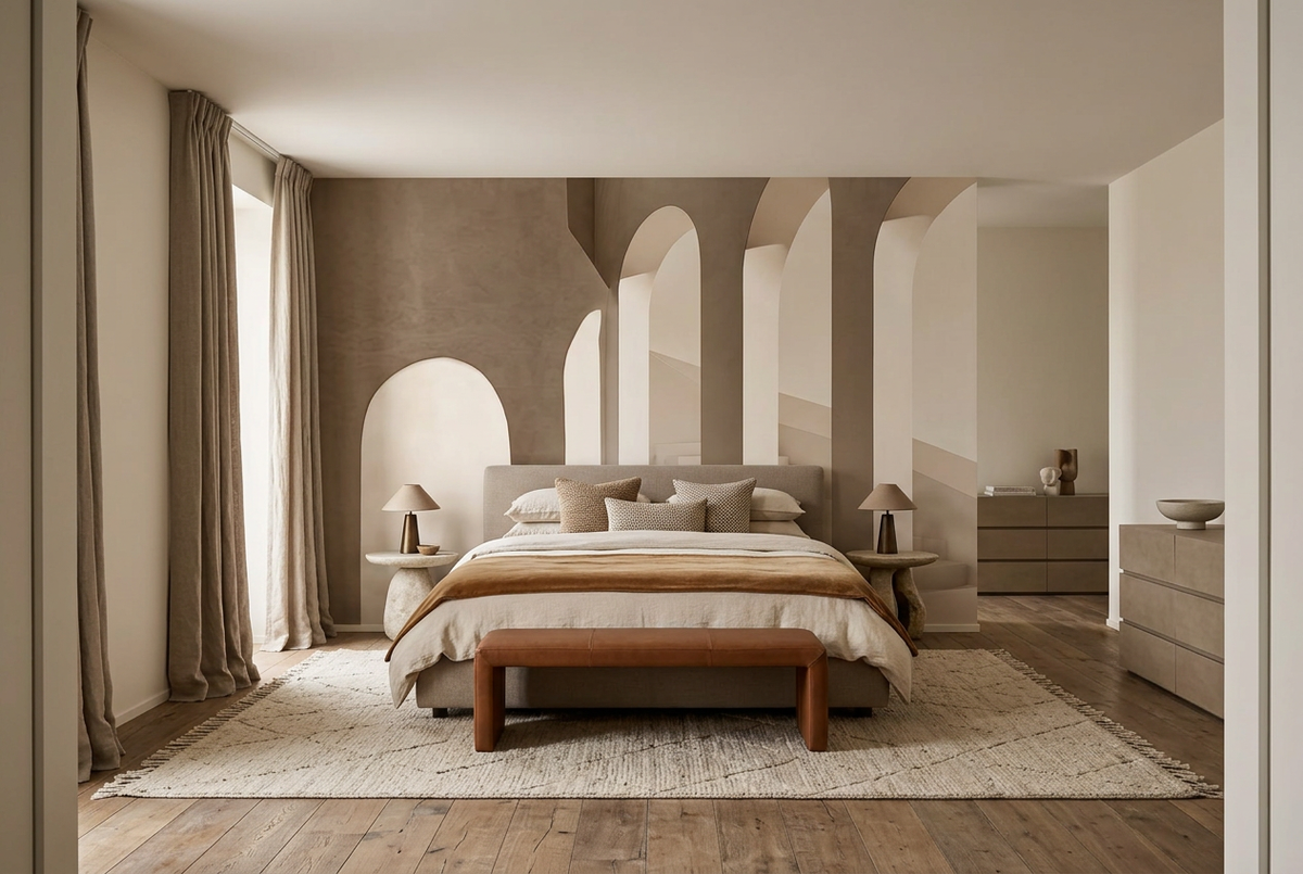 Papier peint panoramique L'Arche en clair-obscur dans une chambre