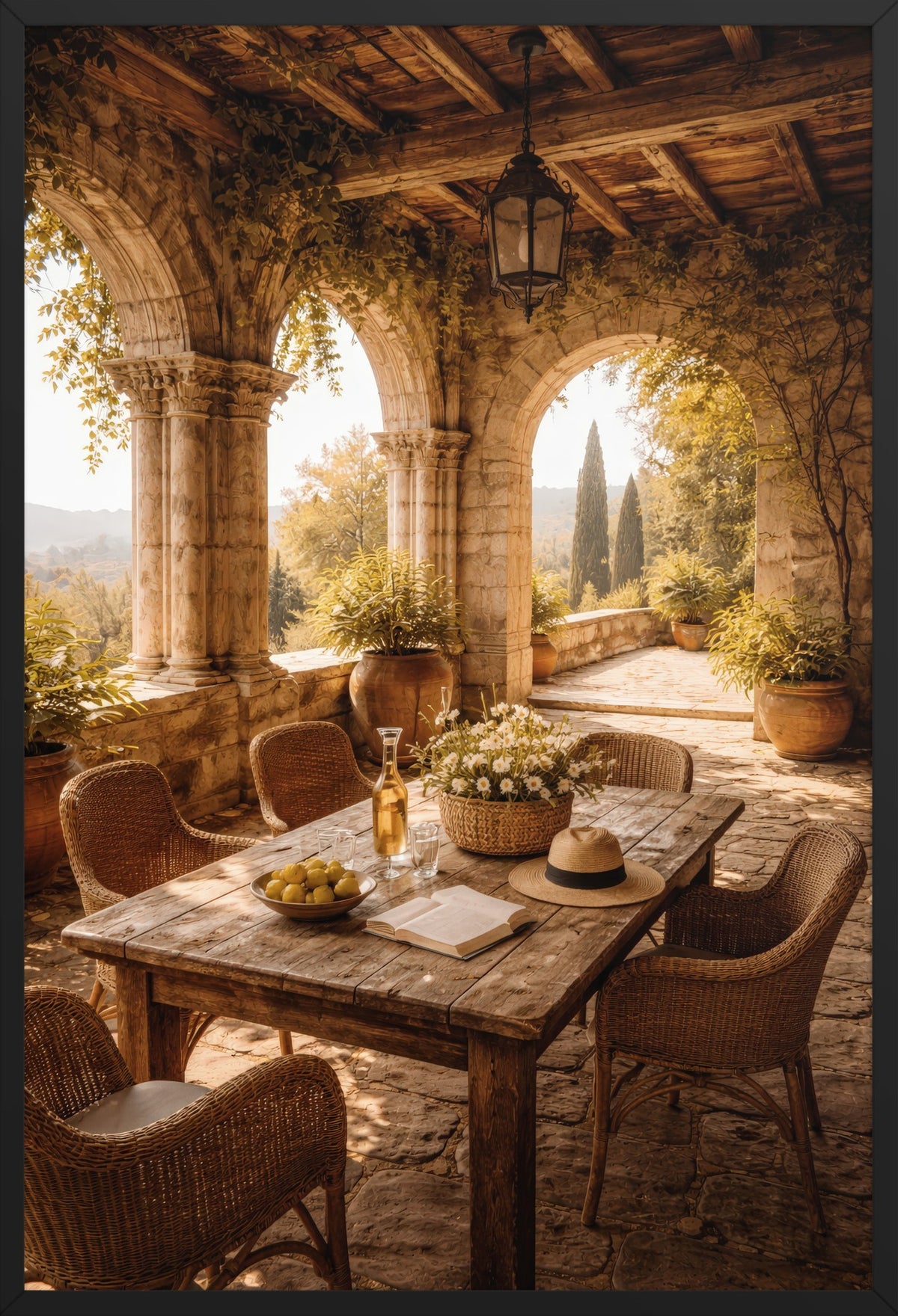 Provence Terrace — poster in a black frame, front view