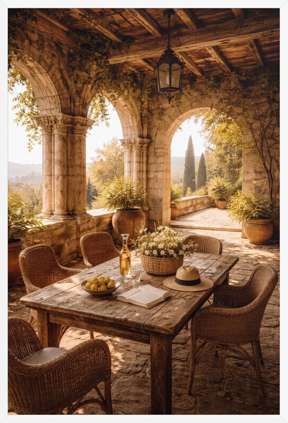 Provence Terrace — poster in a white frame, front view