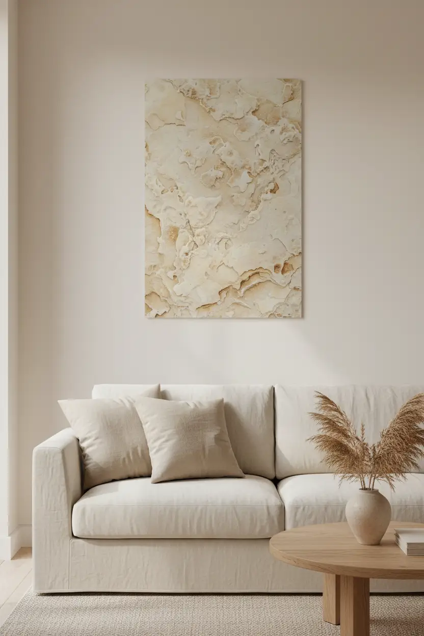 Calcaire Doré — Affiche murale minimaliste beige doré texture minérale — affiche murale minimaliste | Cassili-home
