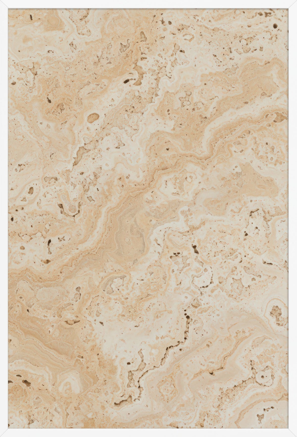 Natural Travertine — poster in a white frame, front view