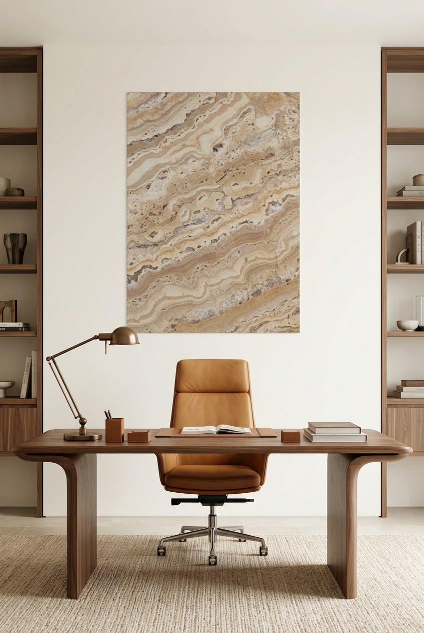 Veined Travertine — unframed poster in a home office