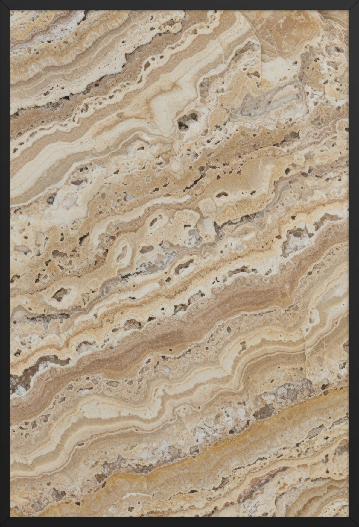 Veined Travertine — poster in a black frame, front view