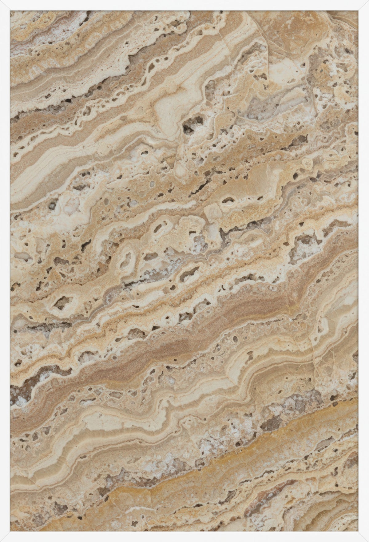 Veined Travertine — poster in a white frame, front view