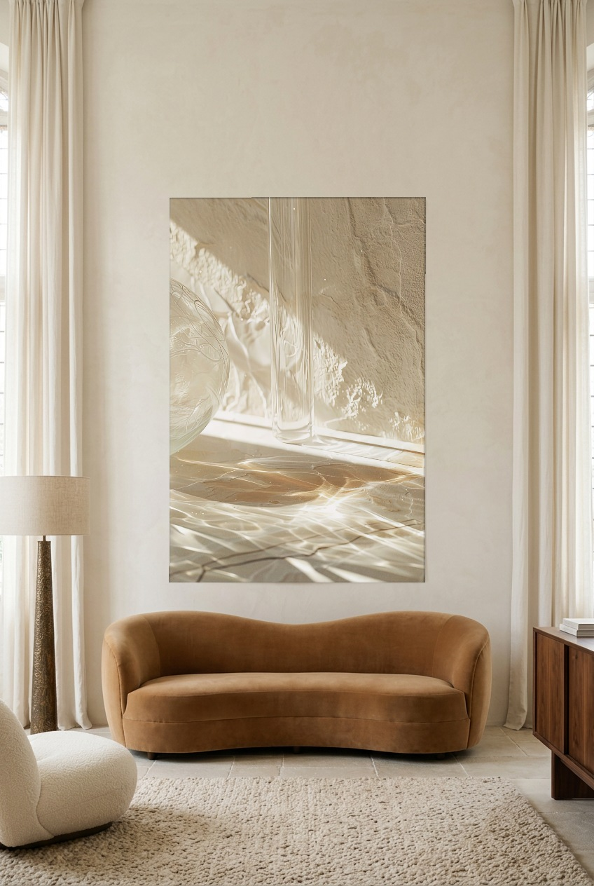 L’Eau et le Verre — unframed poster in a living room