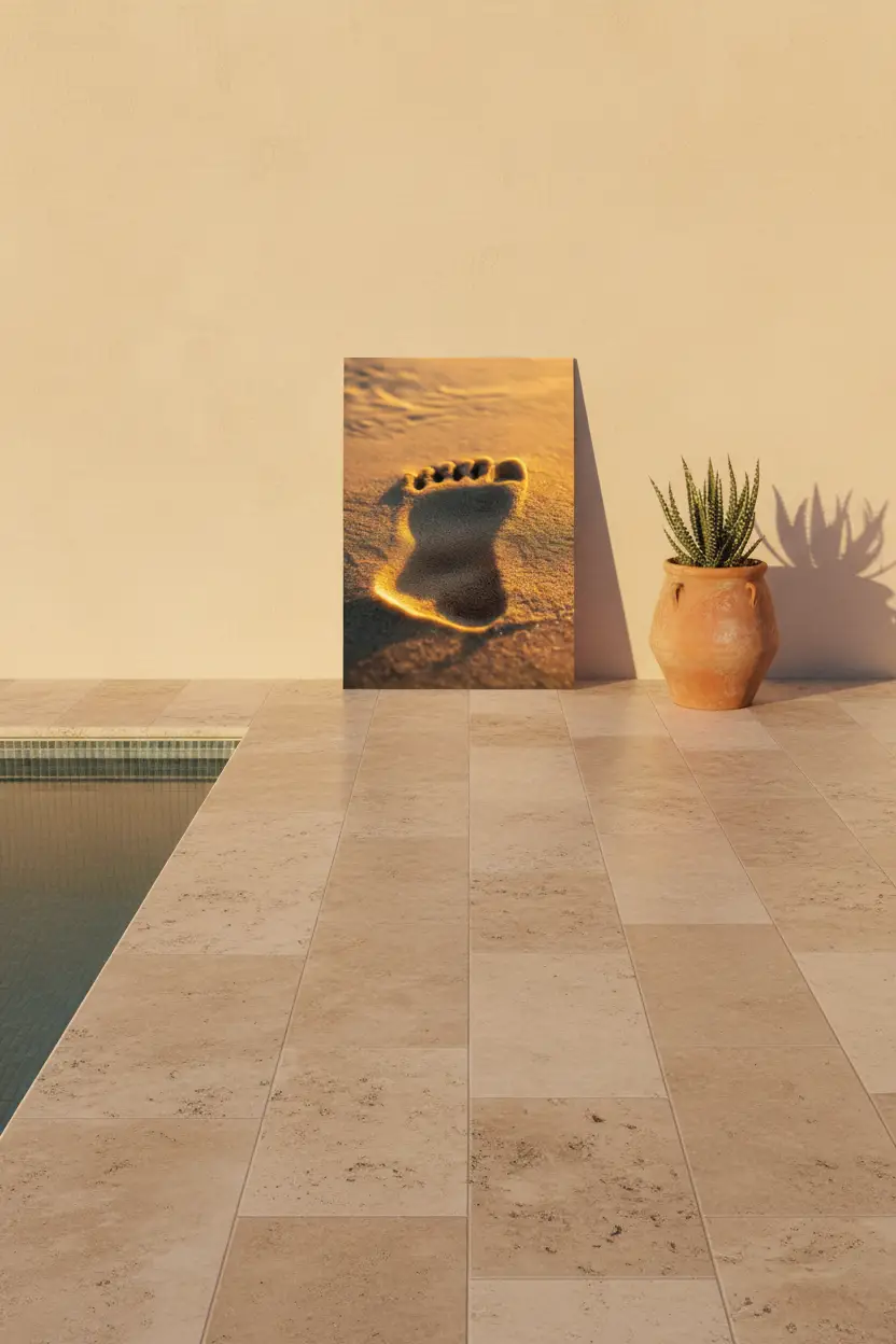 The Track — Minimalist sandy gold mineral imprint wall poster