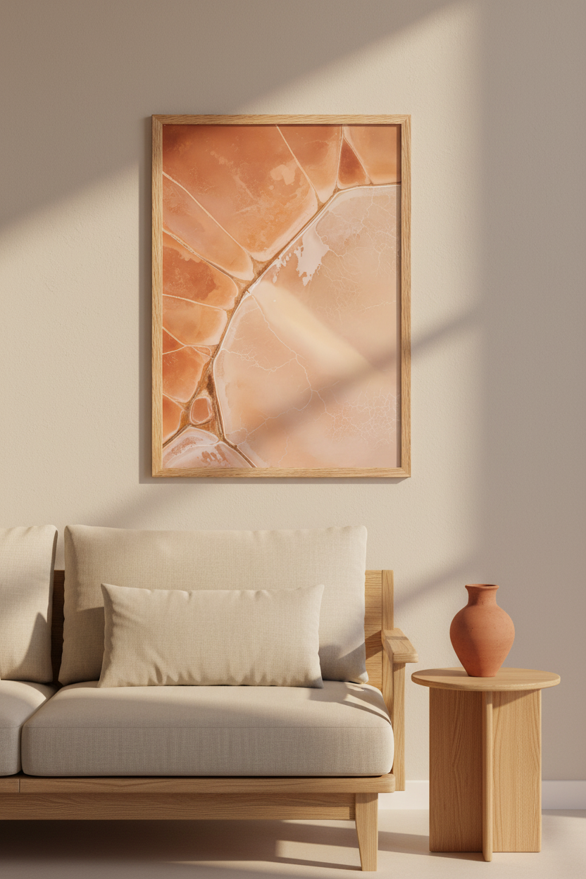 Lac de Sel Rose — Affiche murale minimaliste terracotta et beige texture minérale — affiche murale minimaliste | Cassili-home