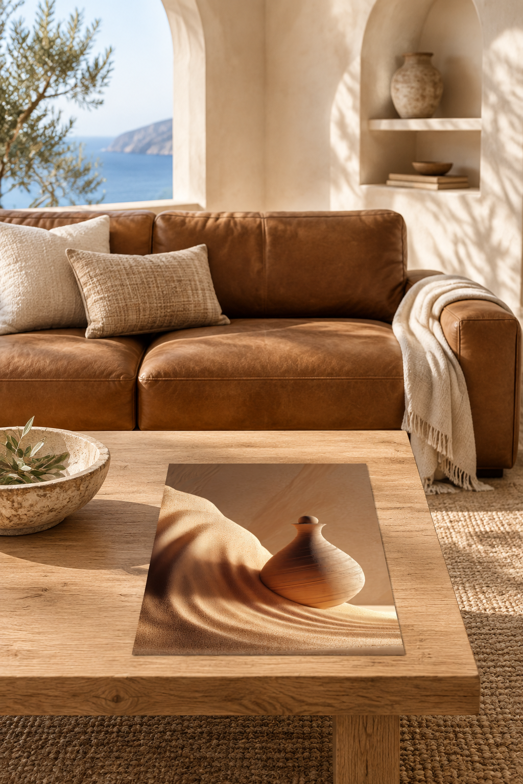 The Flask in the Dunes in a Mediterranean living room