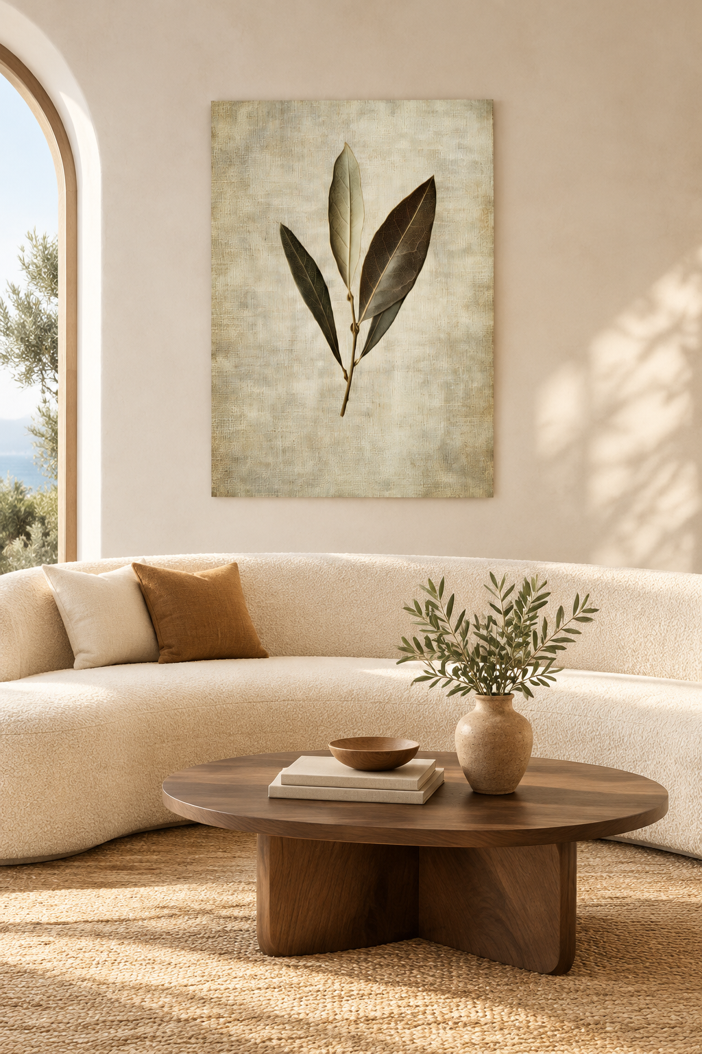Der Lorbeerzweig in einem mediterranen Wohnzimmer