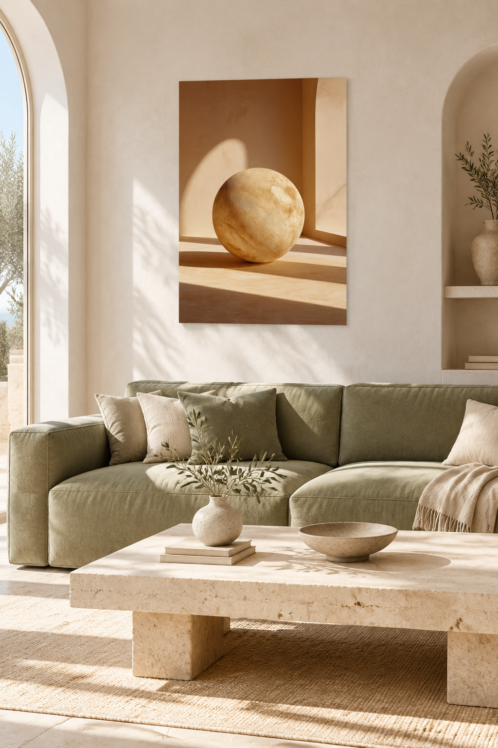 De Stenen Bol in een mediterrane woonkamer