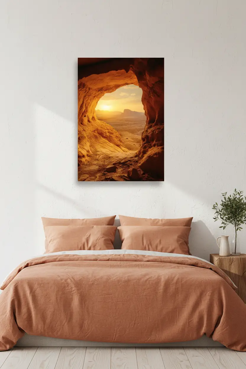 Horizon Fire — Minimalist Orange Sun Wall Poster
