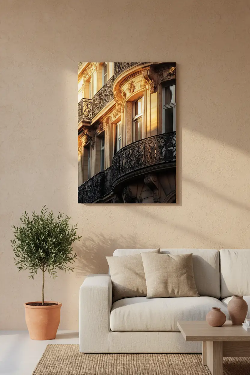 L’Haussmann — Poster da parete minimalista oro architettura parigina