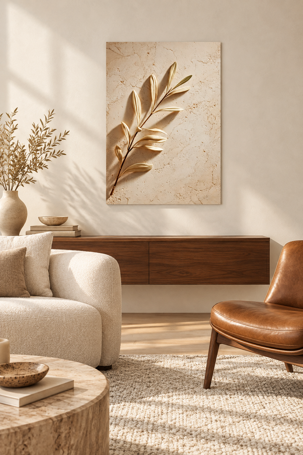 The Golden Branch in a Mediterranean living room