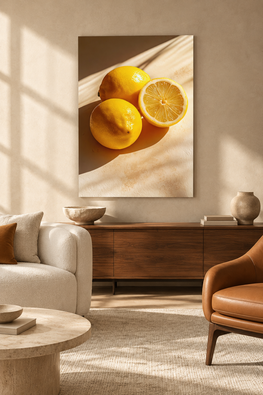 De Citroenen in de Zon in een mediterrane woonkamer