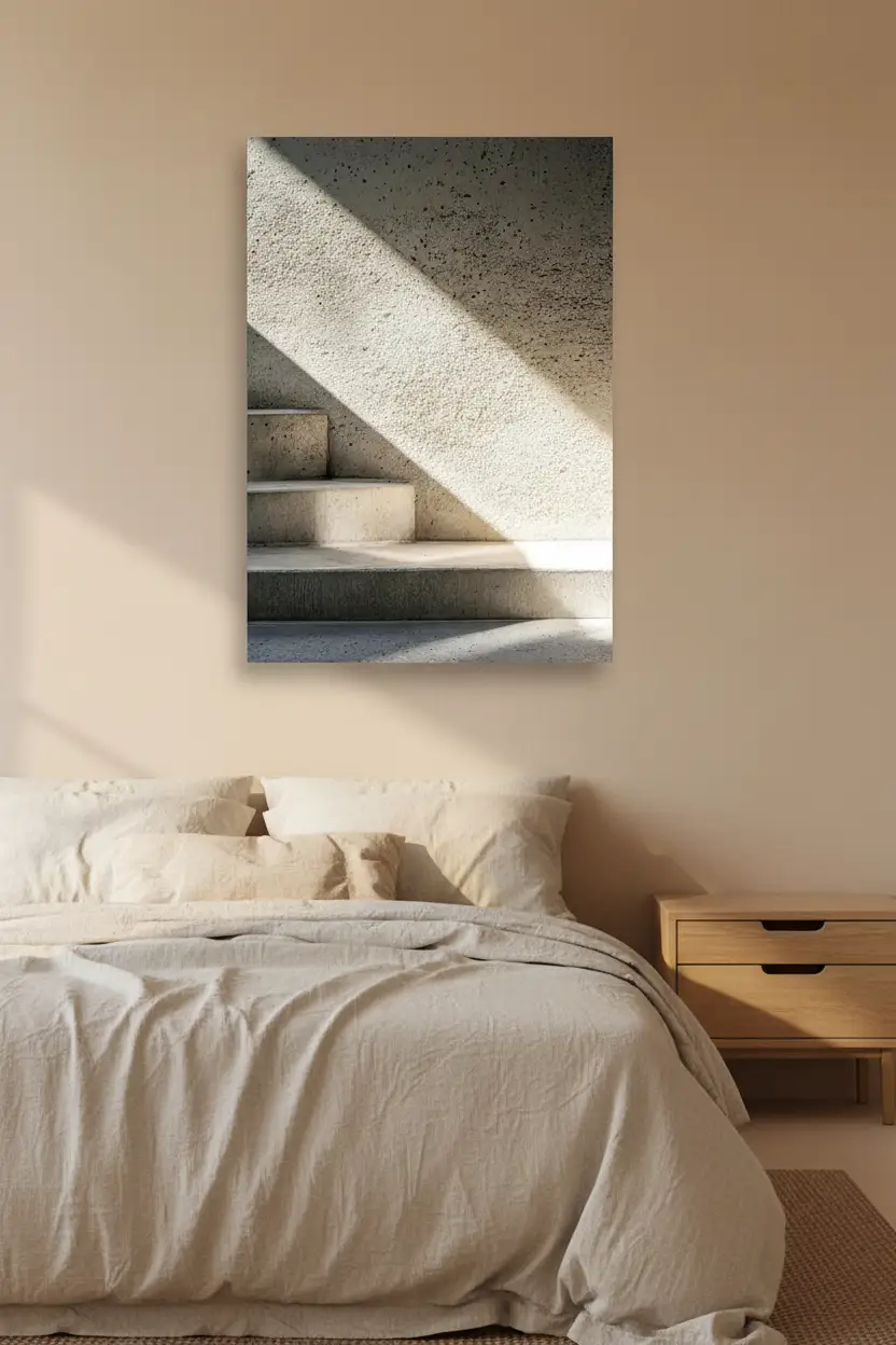 L’Ombre du Midi — Affiche murale minimaliste beige et gris architecture — affiche murale minimaliste | Cassili-home