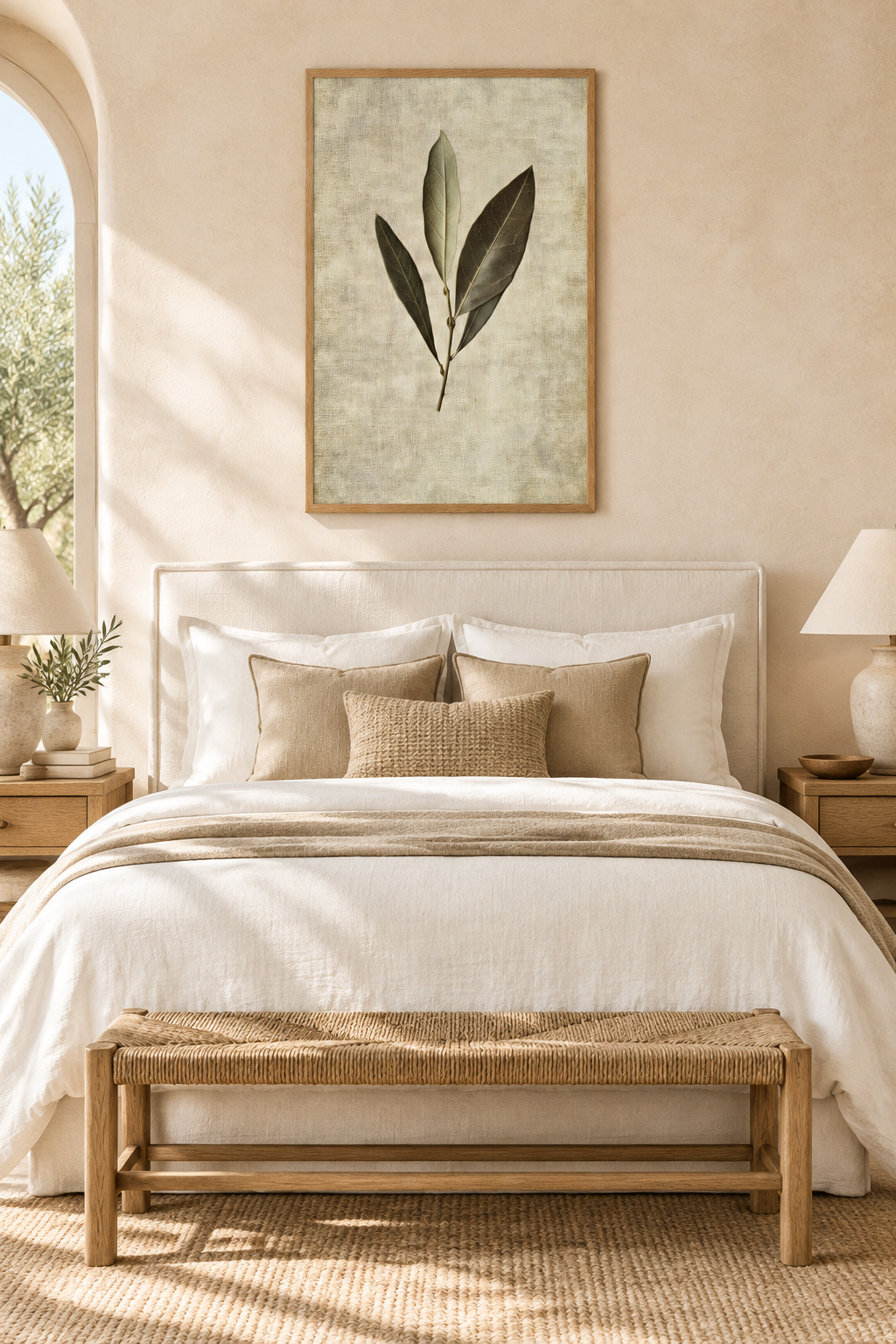 Der Lorbeerzweig in einem Schlafzimmer